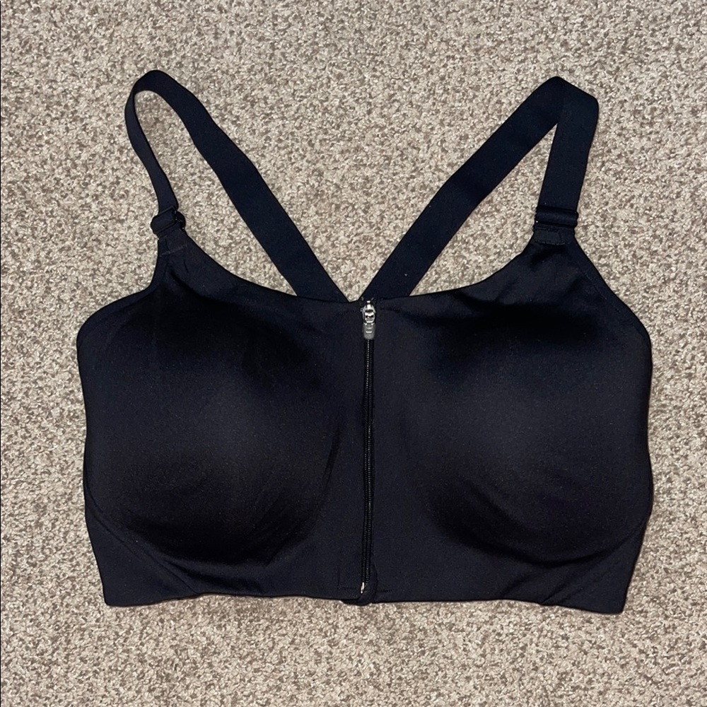NWOT Zippered Black Sports Bra